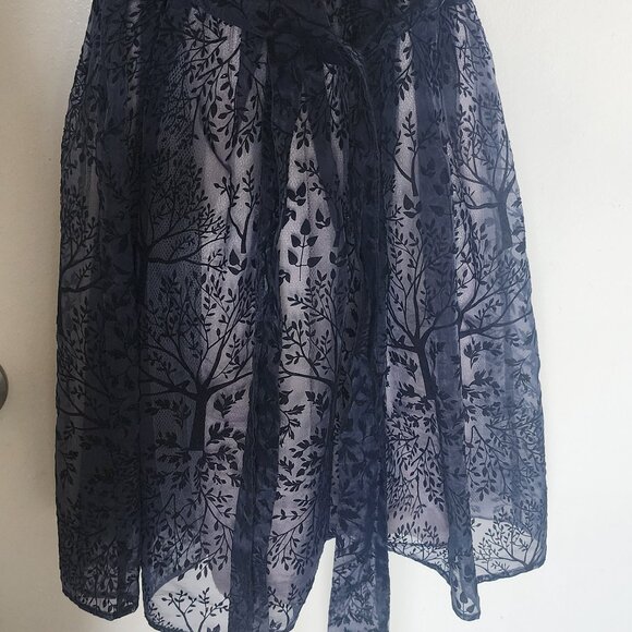 Dark blue dress with a tree pattern - Picture 7 of 8